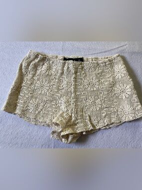 Lioness Cream Crochet Lace Shorts